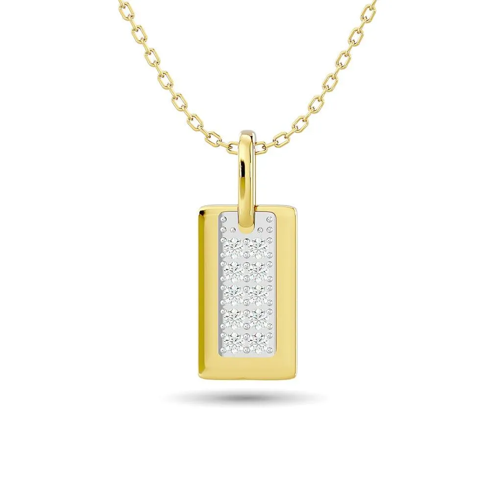 Diamond 1/10 ct tw Tag Pendant in 10K Yellow Gold