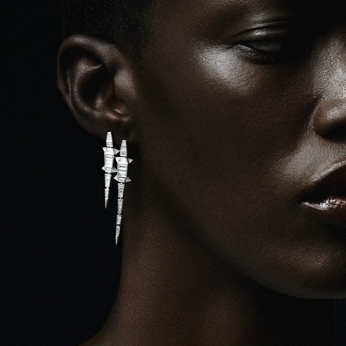 Diamond Alligator Earring Extra Long