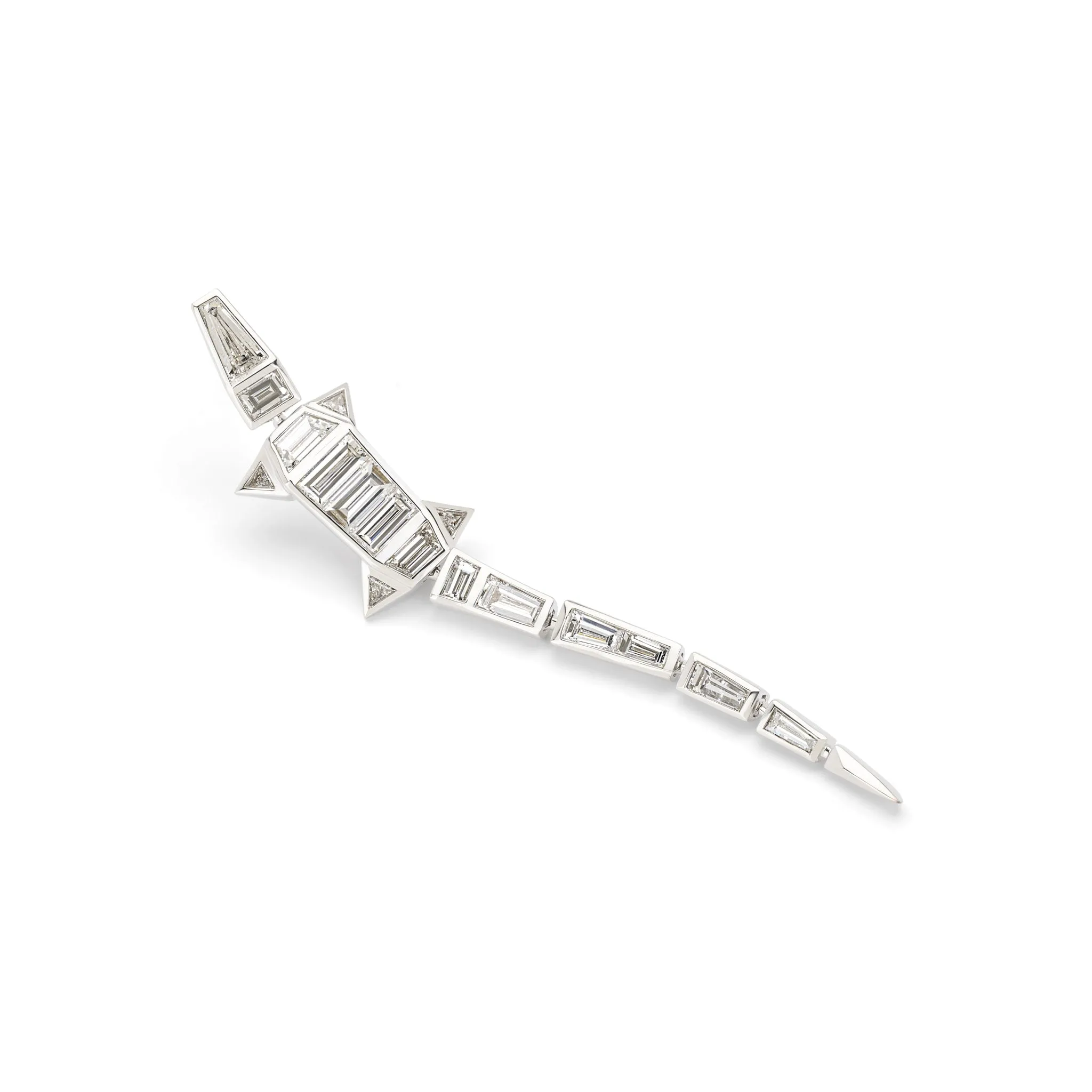 Diamond Alligator Earring Extra Long