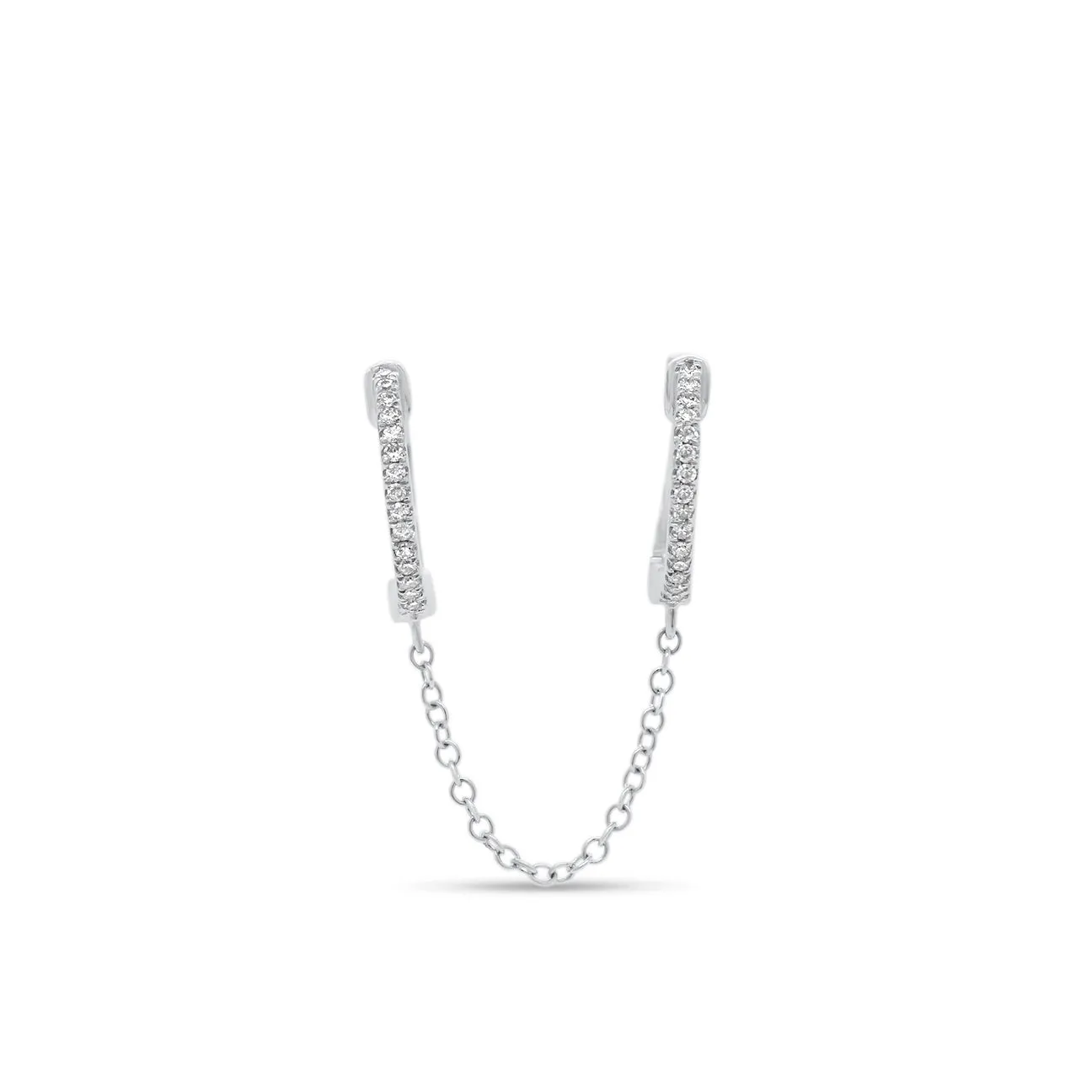 Diamond Double-Piercing Huggie Earring