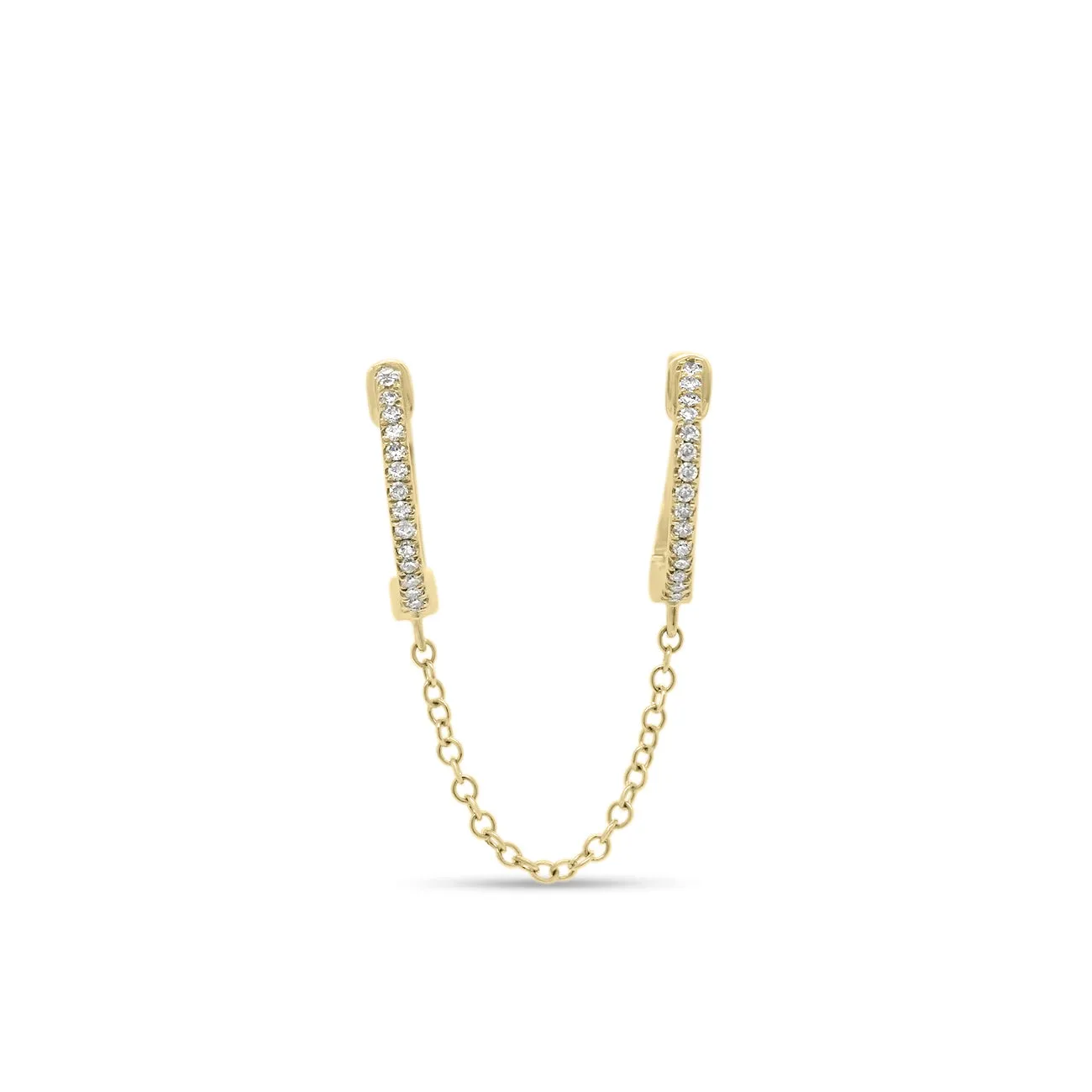 Diamond Double-Piercing Huggie Earring