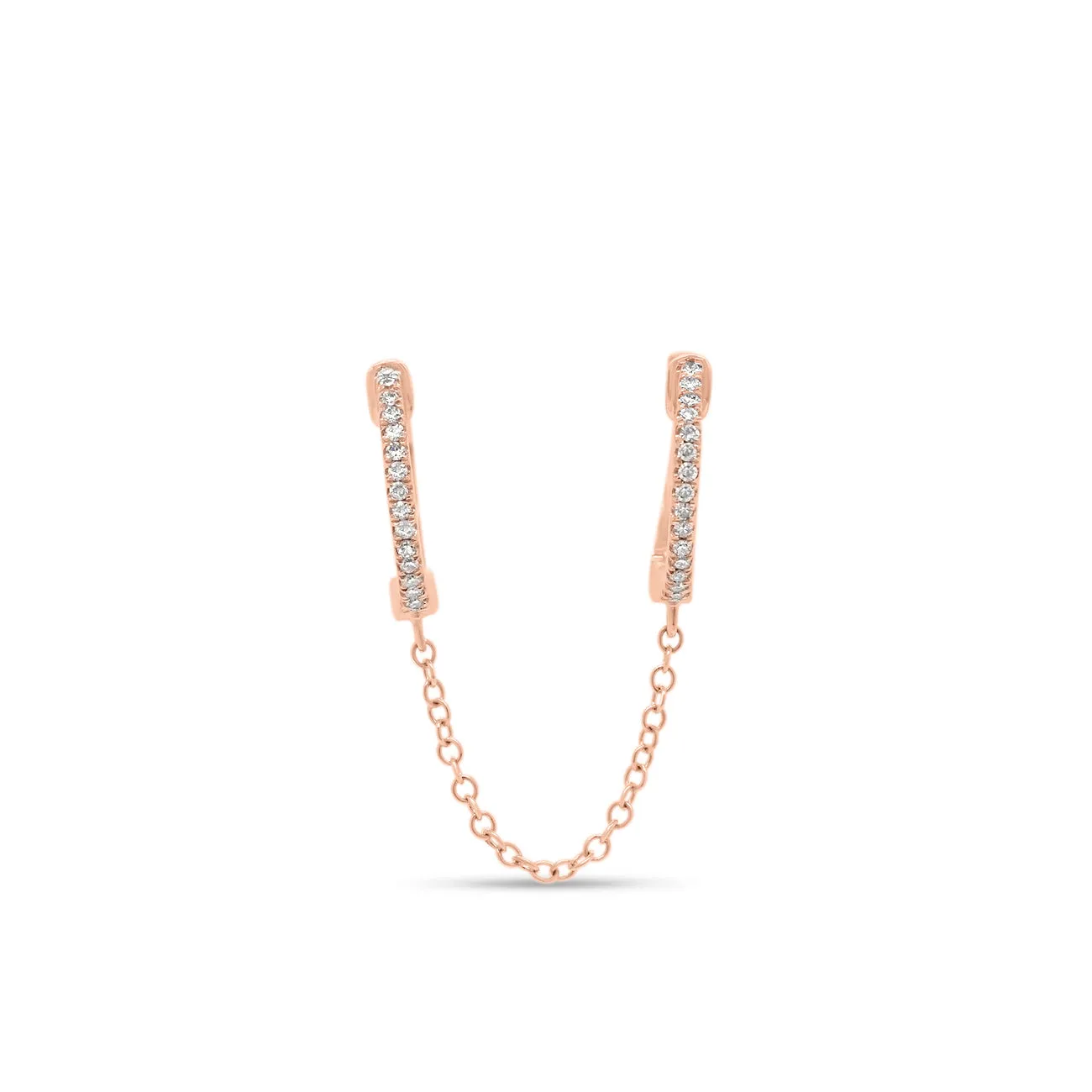 Diamond Double-Piercing Huggie Earring