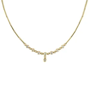 Diamond Drop Center Bar Link Necklace