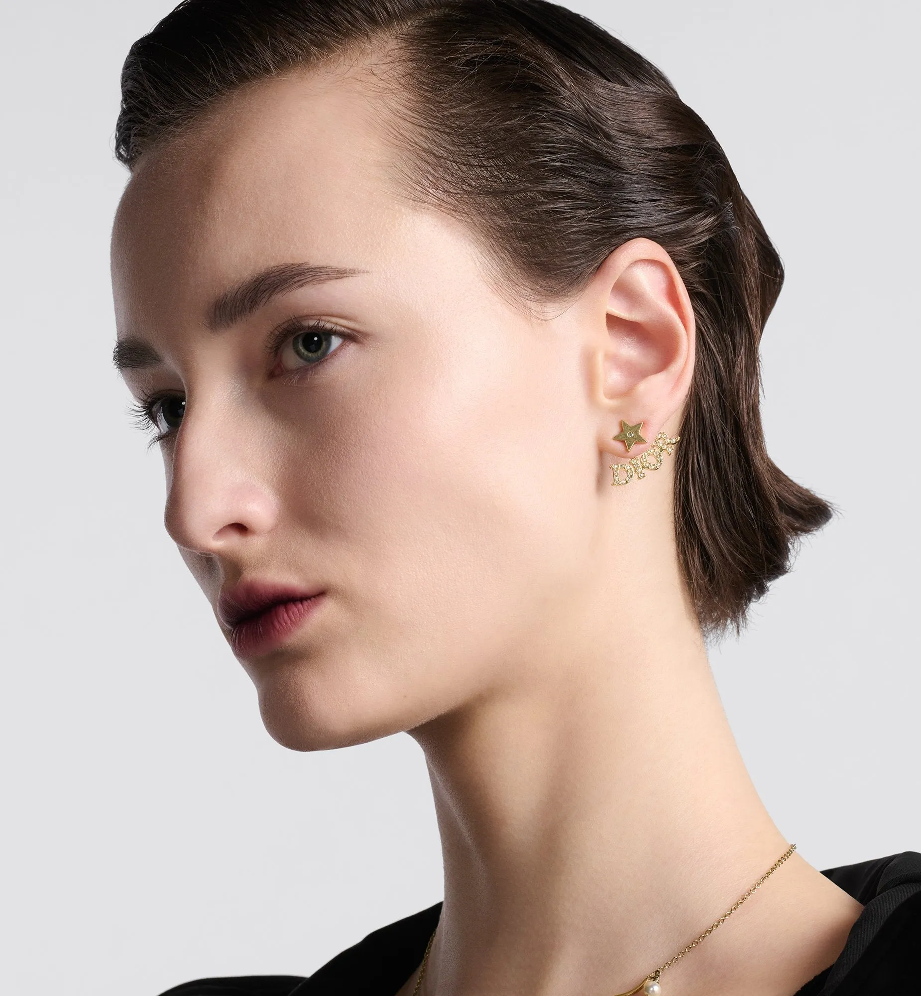 Dio(R)Evolution Earrings Gold-Finish Metal And Silver-Tone Crystals