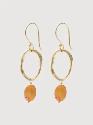Earrings Graceful Carnelian Gold I A Beautiful Story