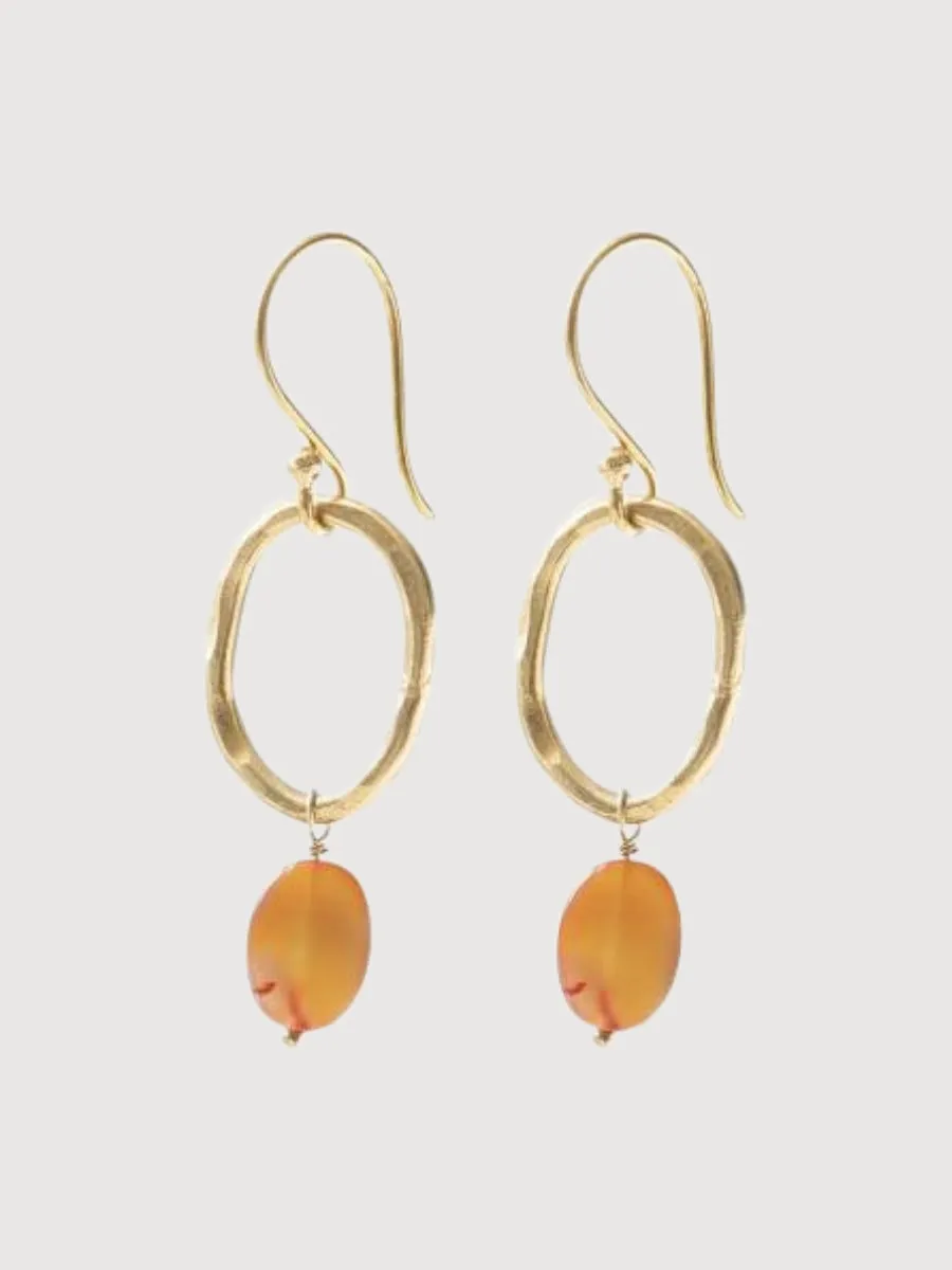 Earrings Graceful Carnelian Gold I A Beautiful Story