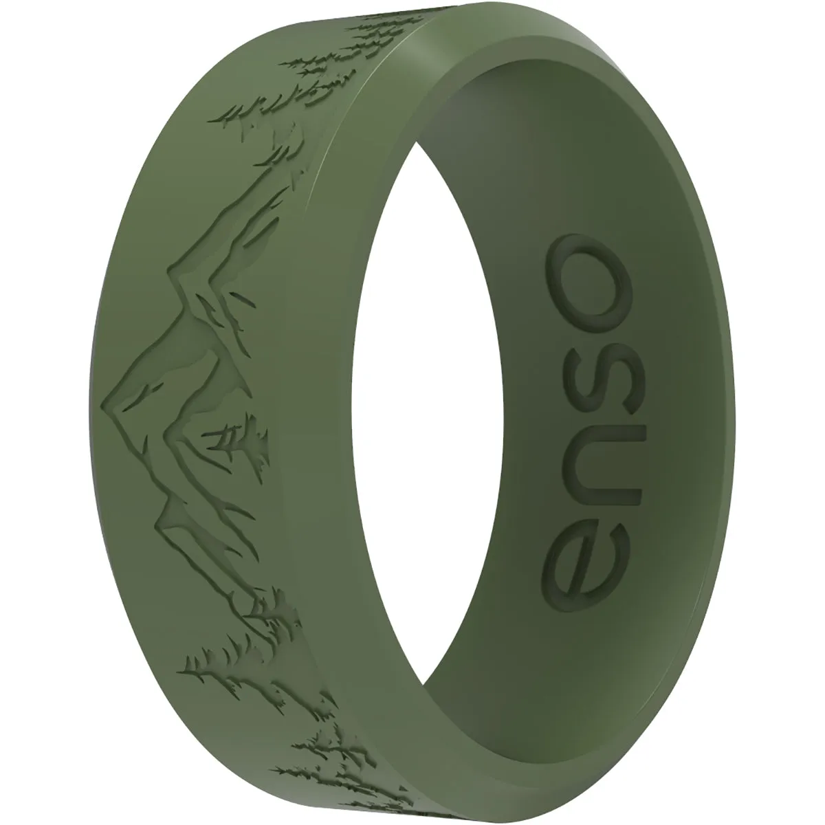 Enso Rings Classic Etched Bevel Series Silicone Ring - Pine Peak