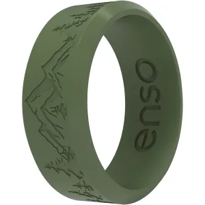 Enso Rings Classic Etched Bevel Series Silicone Ring - Pine Peak