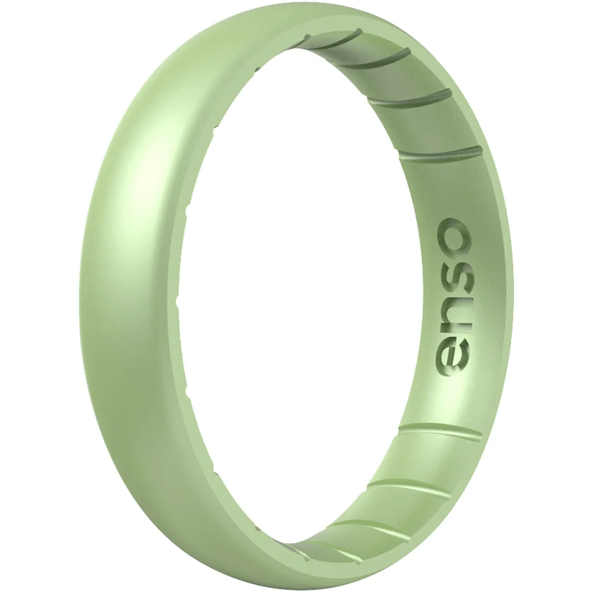 Enso Rings Thin Birthstone Series Silicone Ring - Peridot