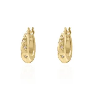 Esti Star Hoop Earrings | 18K Gold Plated