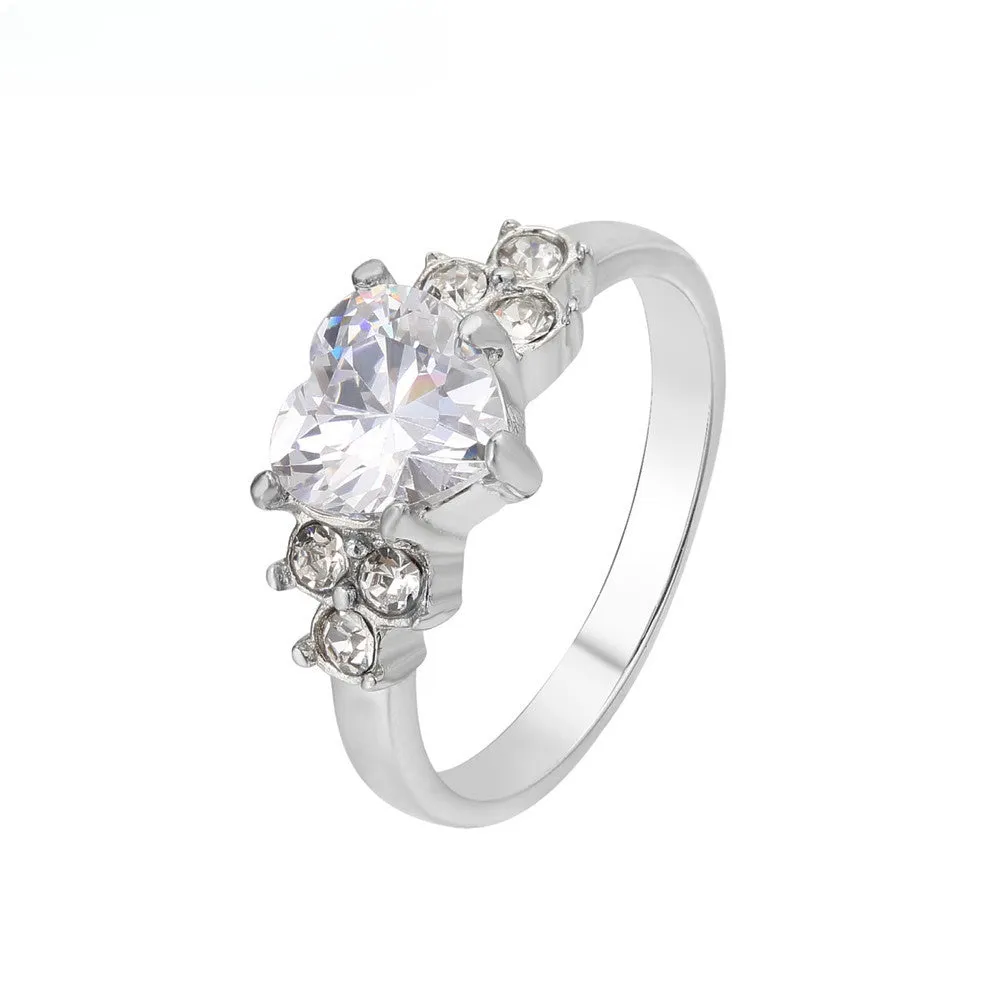 European and American Simple Women's Wedding Rings, Zircon Rings, Titanium Steel Rings