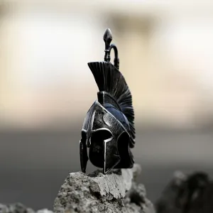 Fashion Vintage Black Spartan Warrior Pendant Necklace For Men