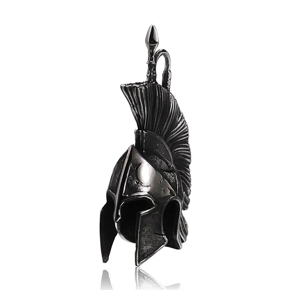 Fashion Vintage Black Spartan Warrior Pendant Necklace For Men