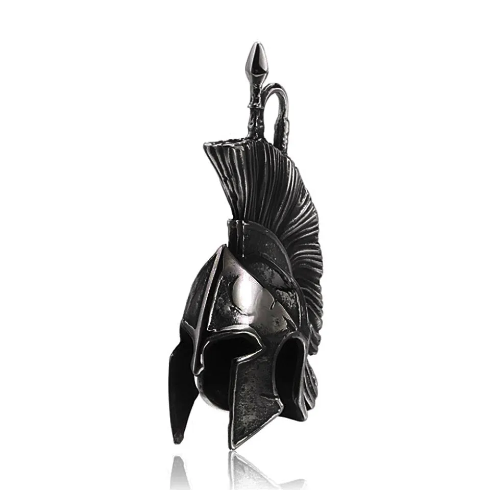 Fashion Vintage Black Spartan Warrior Pendant Necklace For Men