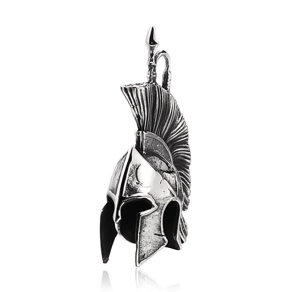 Fashion Vintage Black Spartan Warrior Pendant Necklace For Men