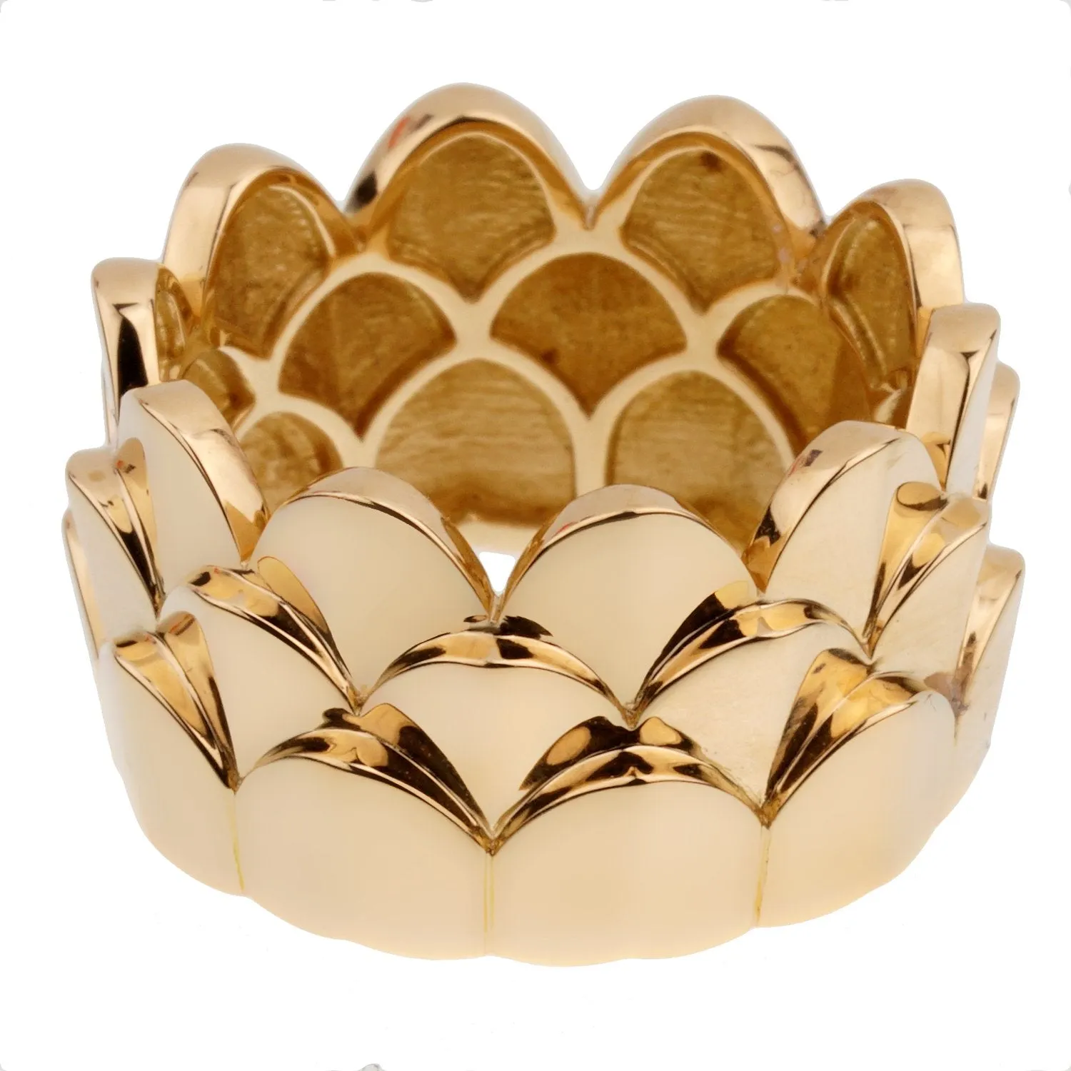 Fred of Paris Triple Arc 18k Yellow Gold Band Ring Sz 6 1/2