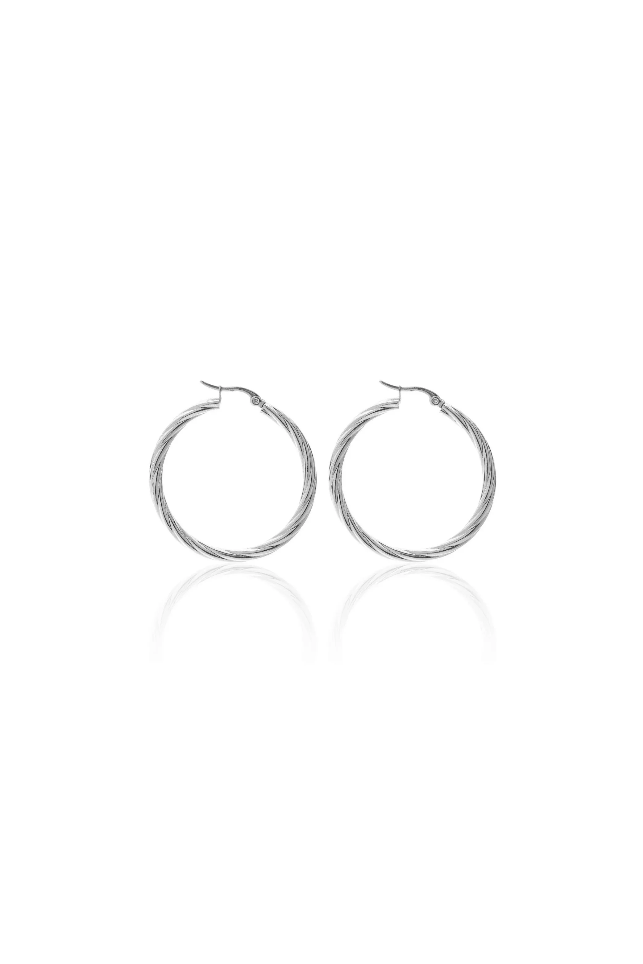 Get Twisted Hoop Earrings - Silver