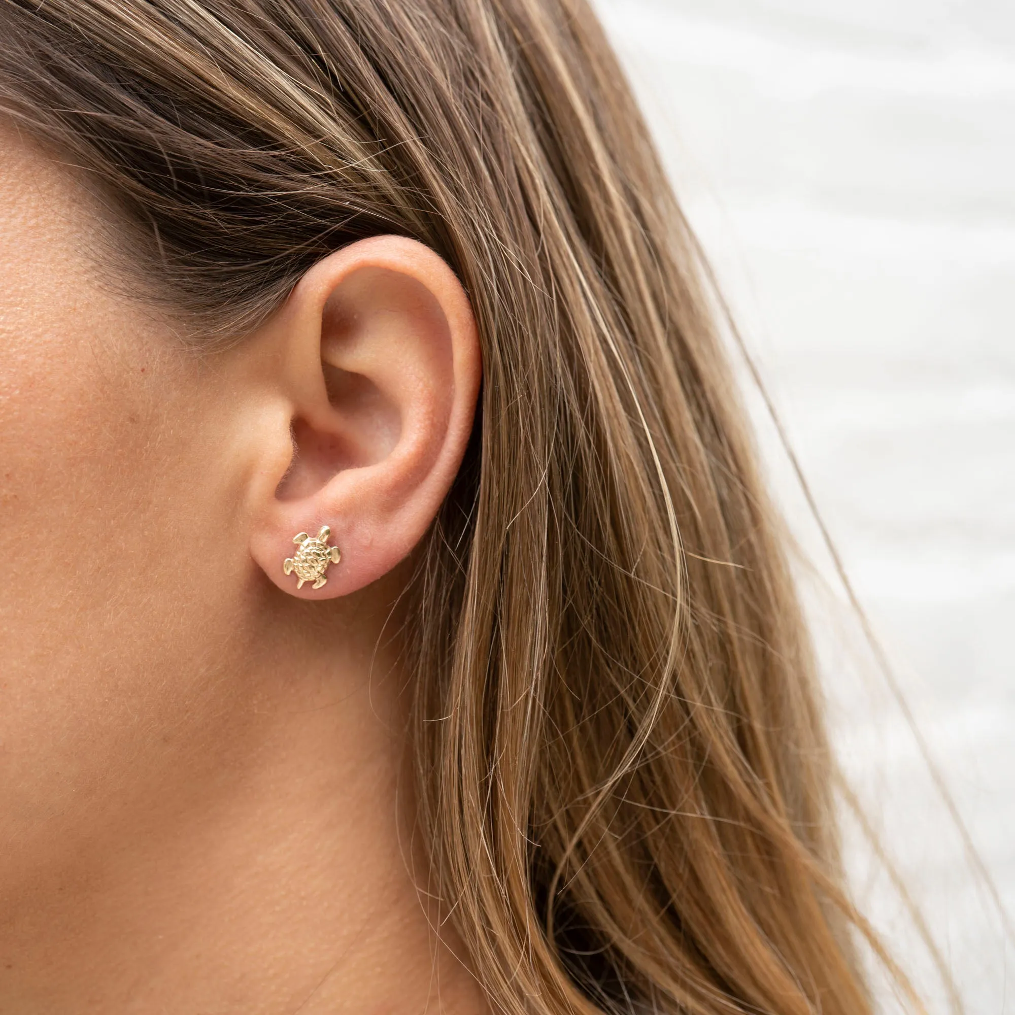 Gold Filled Turtle Stud Earrings