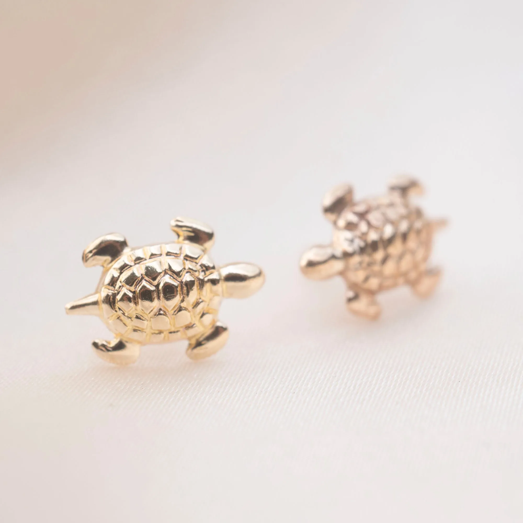 Gold Filled Turtle Stud Earrings
