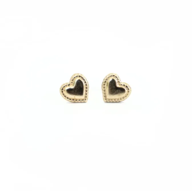 Gold Filled Vintage Heart Studs