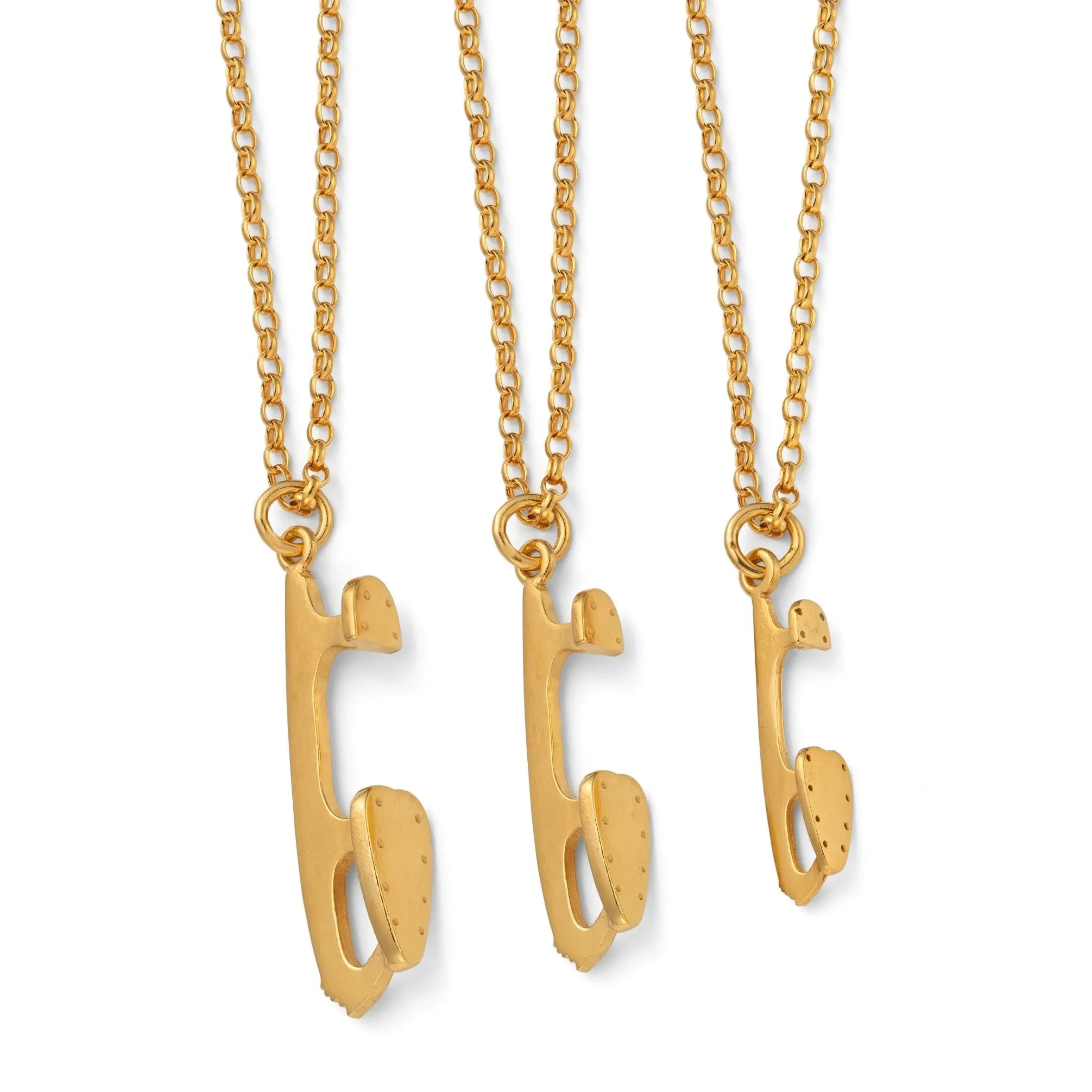 Gold Ice Skating Necklaces