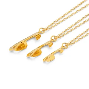 Gold Ice Skating Necklaces