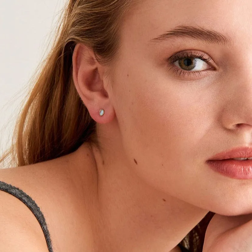 Gold Tidal Abalone Stud Earrings