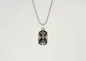 Gothic Cross Mini Dog Tag Necklace