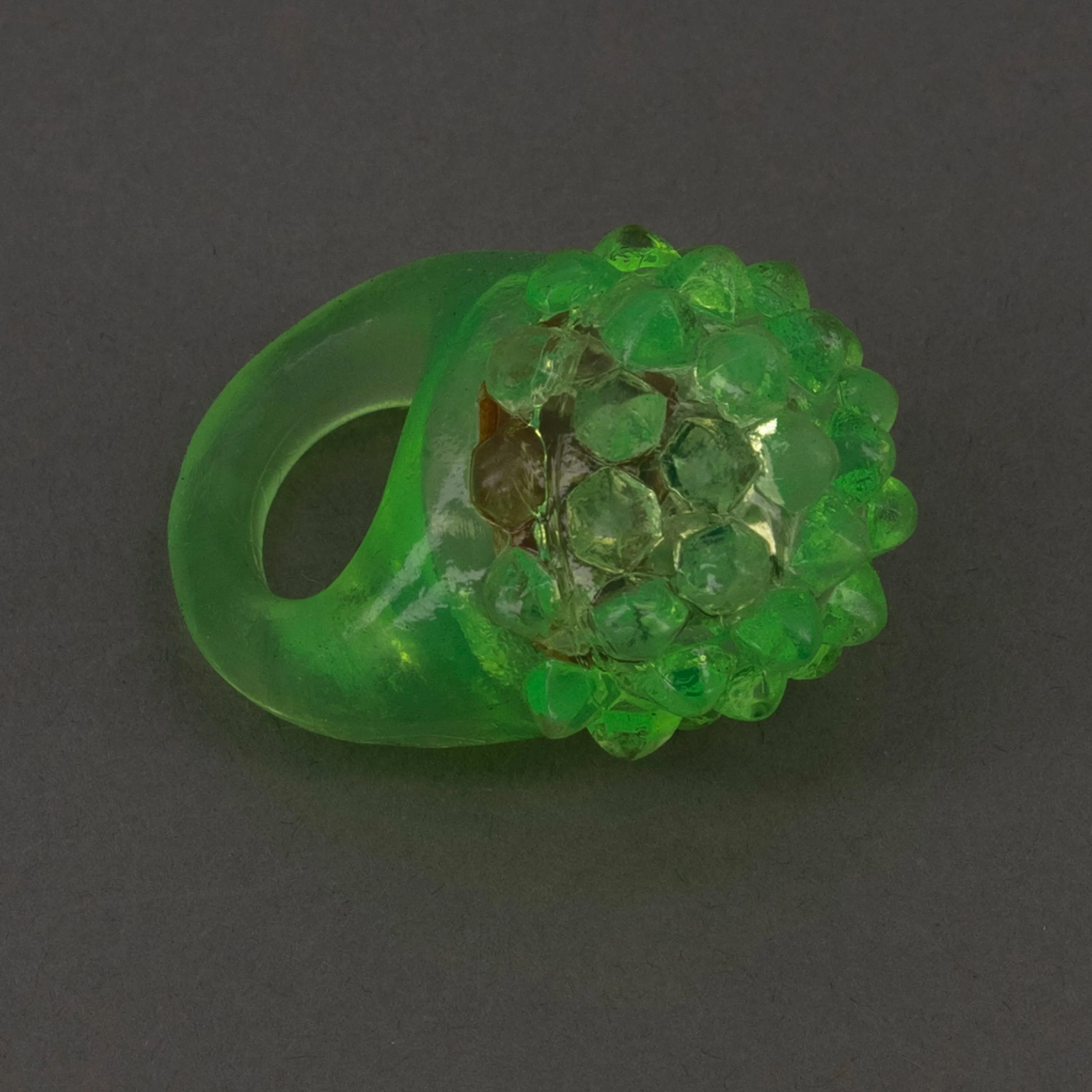 Green LED Light Up Flashing Jelly Bumpy Rings - Pack of 24