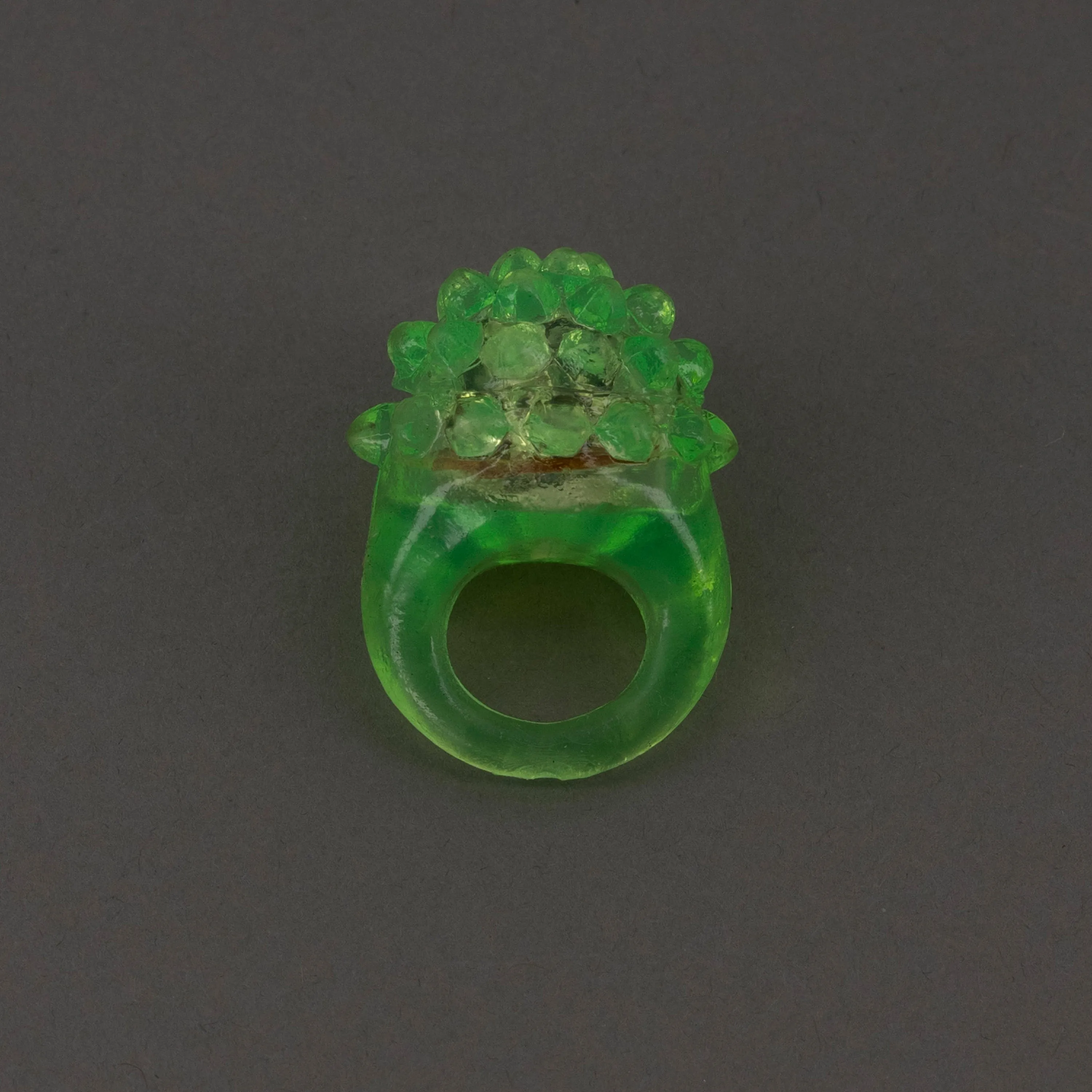 Green LED Light Up Flashing Jelly Bumpy Rings - Pack of 24