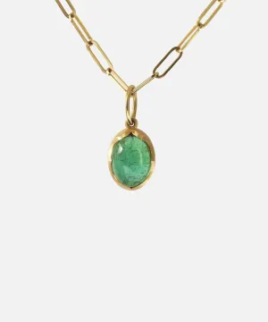 Green Tourmaline and Large Paperclip / Necklace
