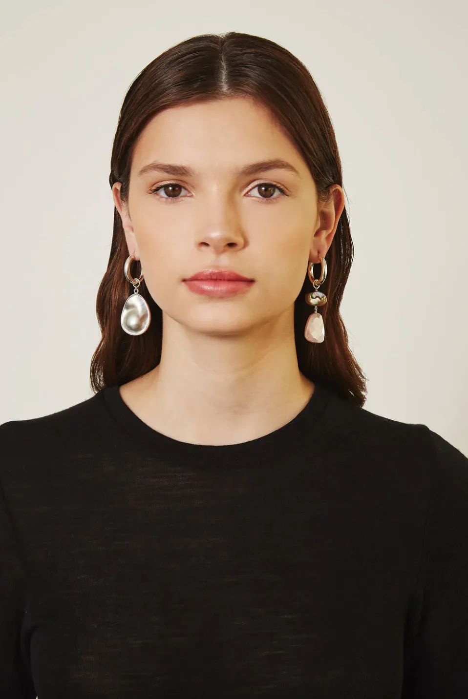 Grey Pearl Mix Earring