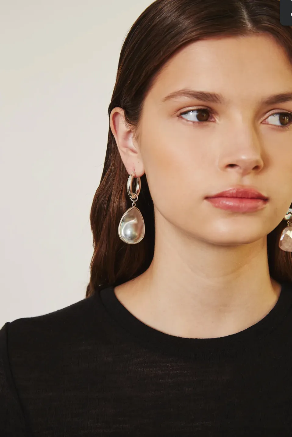 Grey Pearl Mix Earring