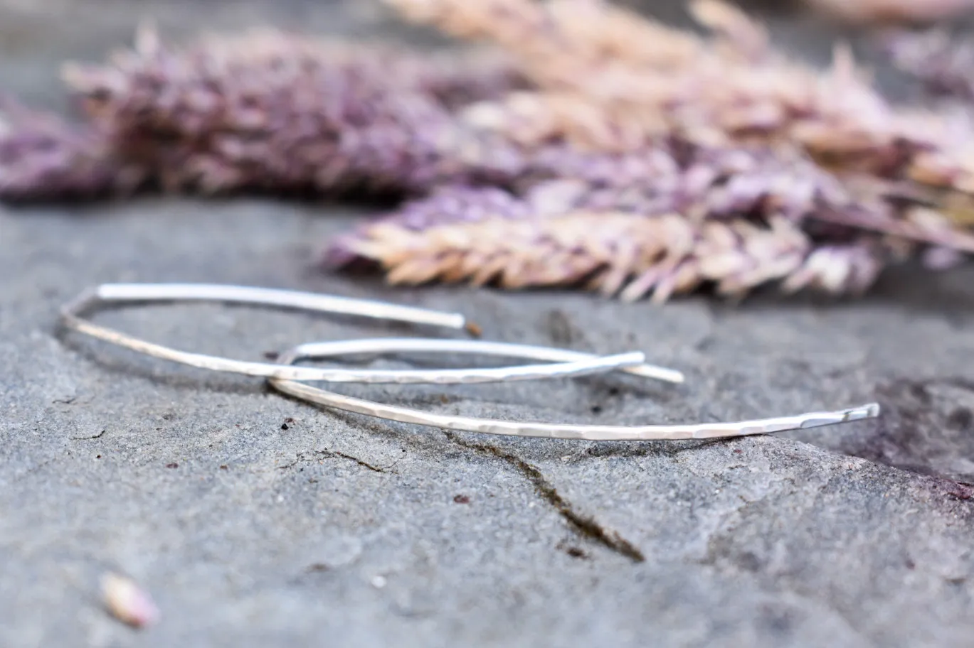 Hammered Half Hoops