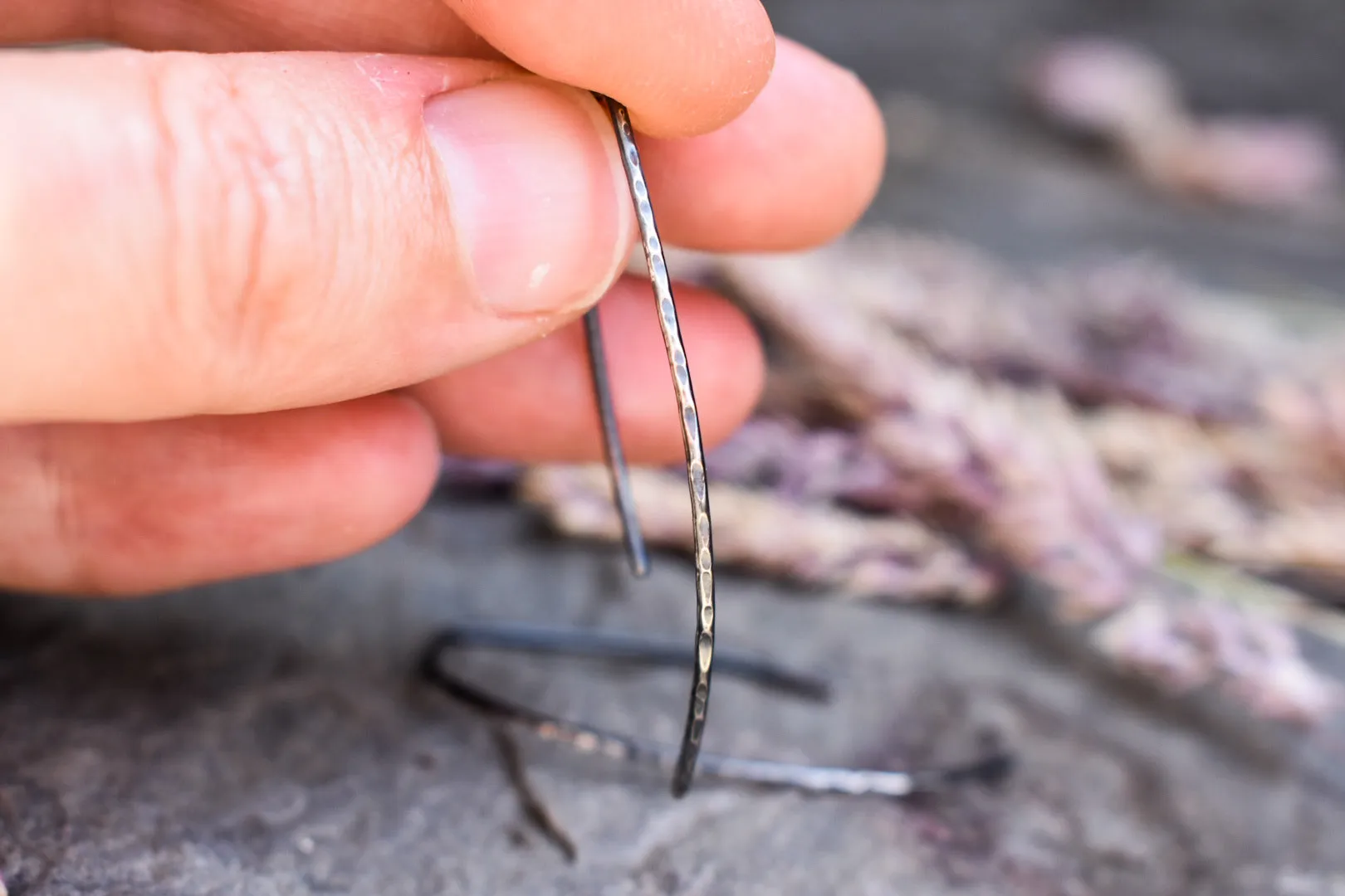 Hammered Half Hoops