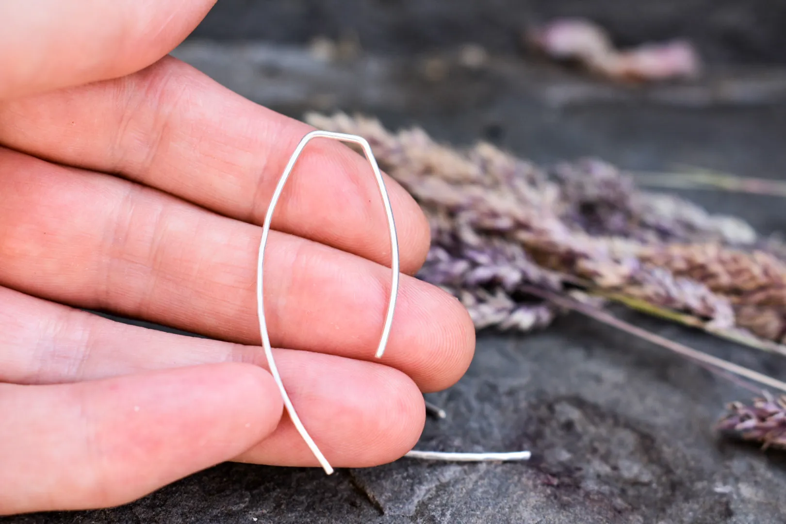Hammered Half Hoops