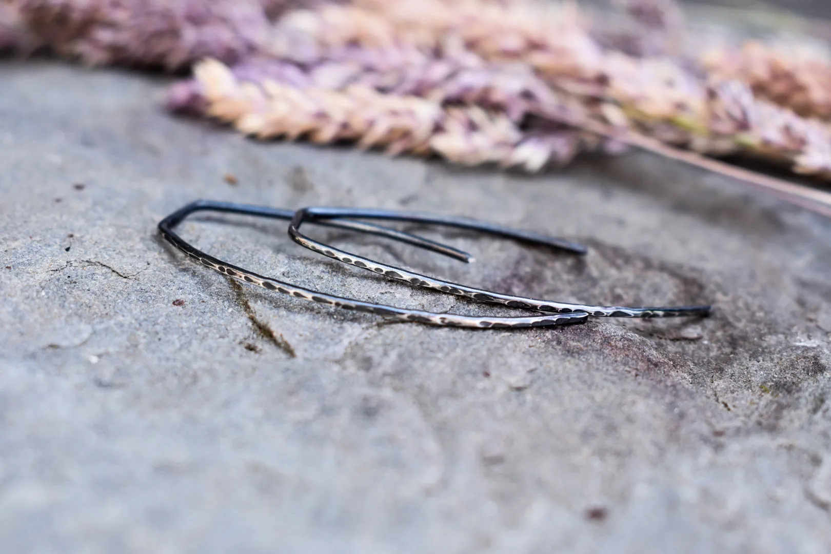 Hammered Half Hoops