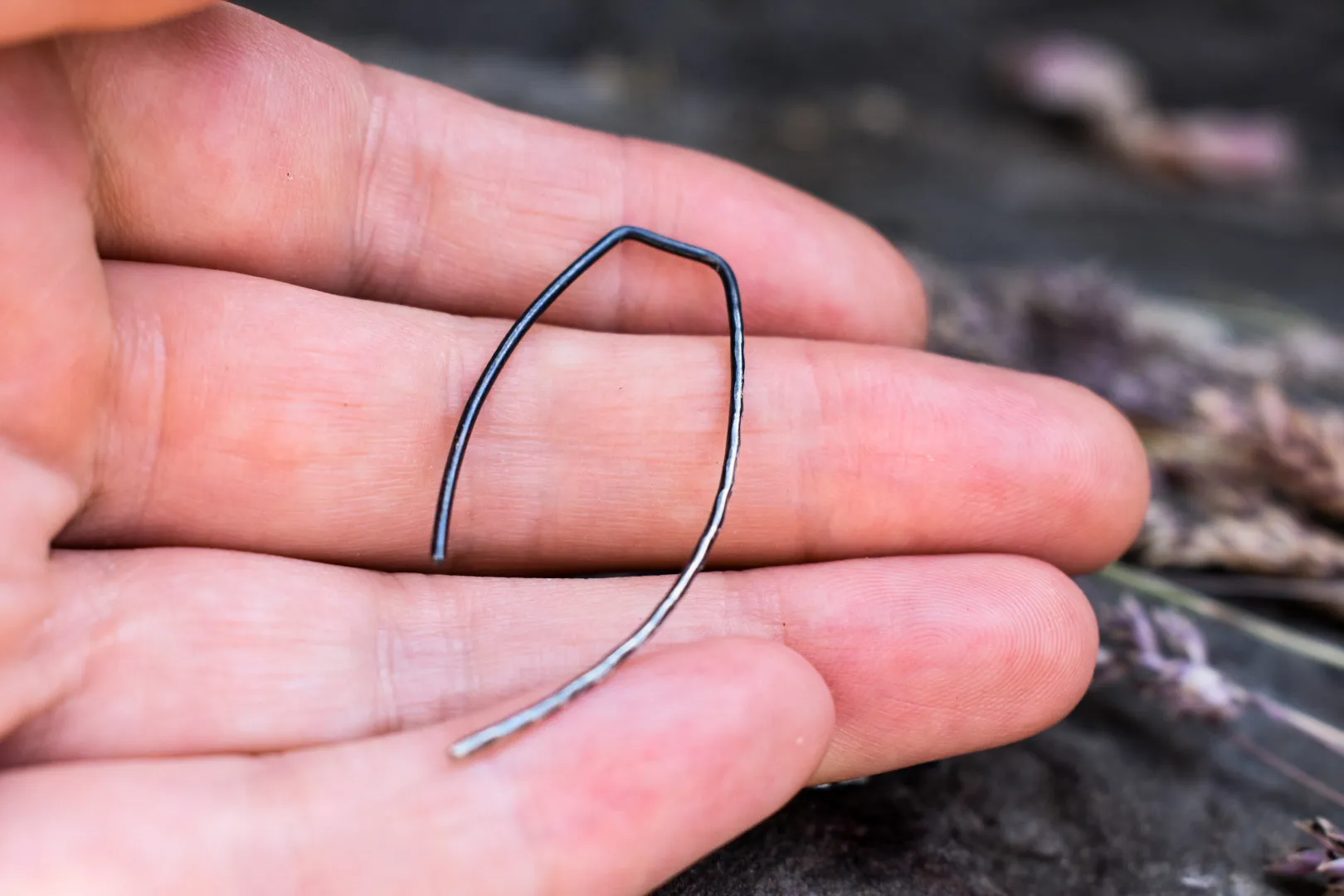 Hammered Half Hoops