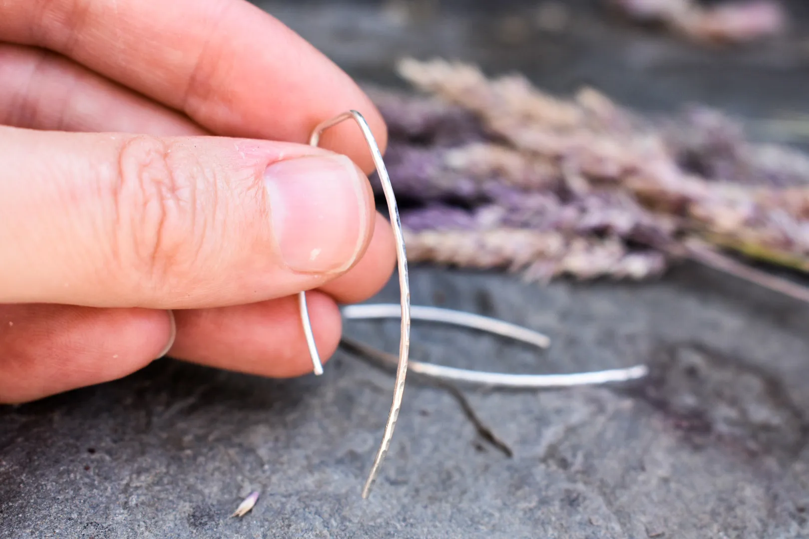 Hammered Half Hoops