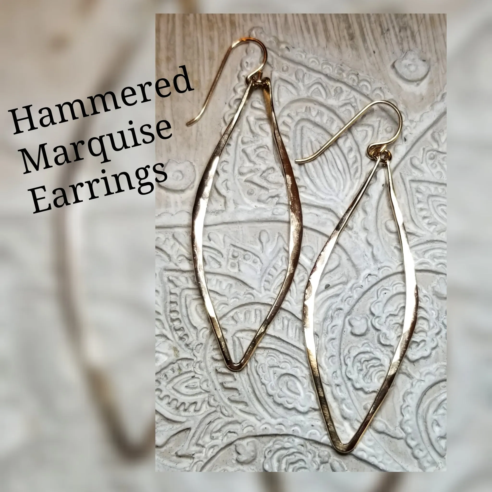 Hammered Marquise Earrings