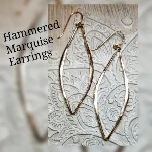 Hammered Marquise Earrings