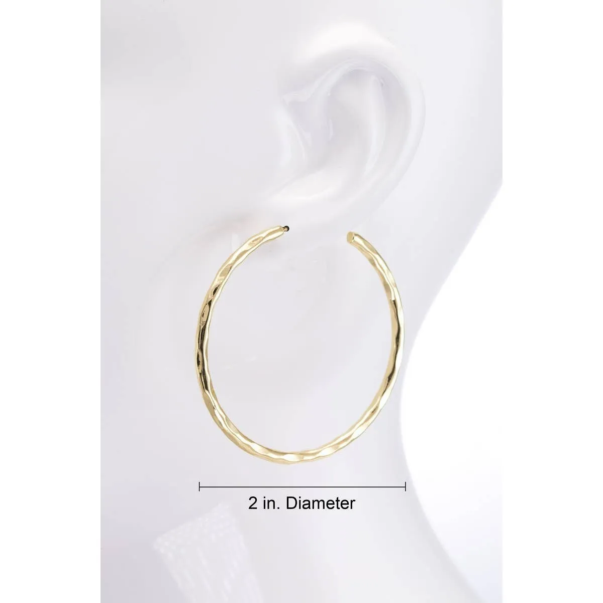 Hammered Metal Hoops - Rosegold