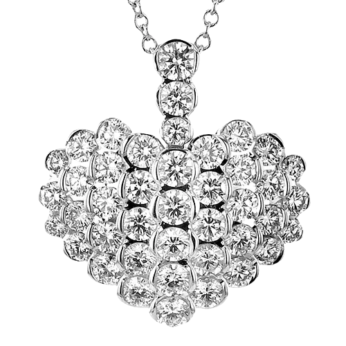 Heart Pendant in 18k Gold with Diamonds LP3104 WHITE 18K X WHITE