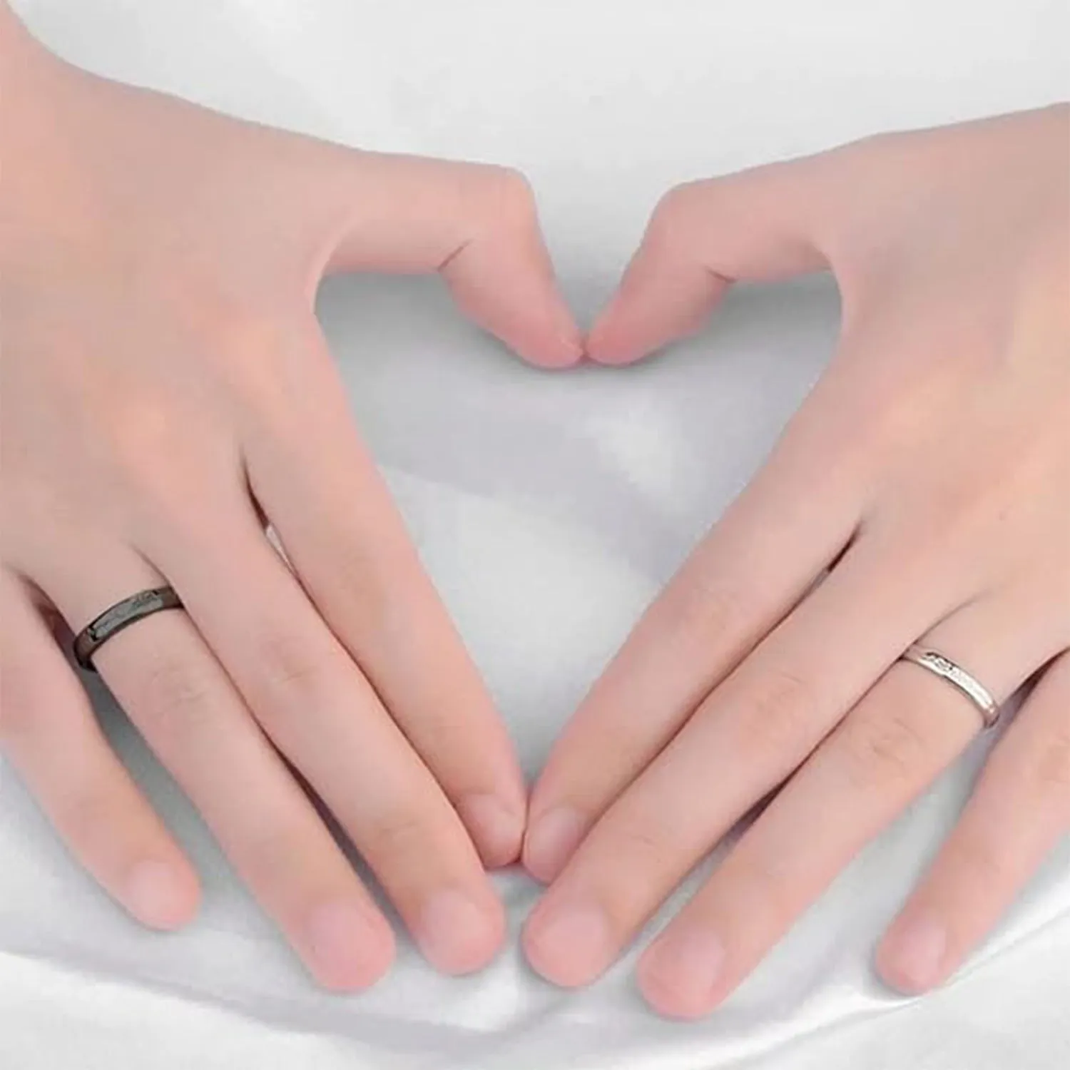 Heartbeat Couple Rings