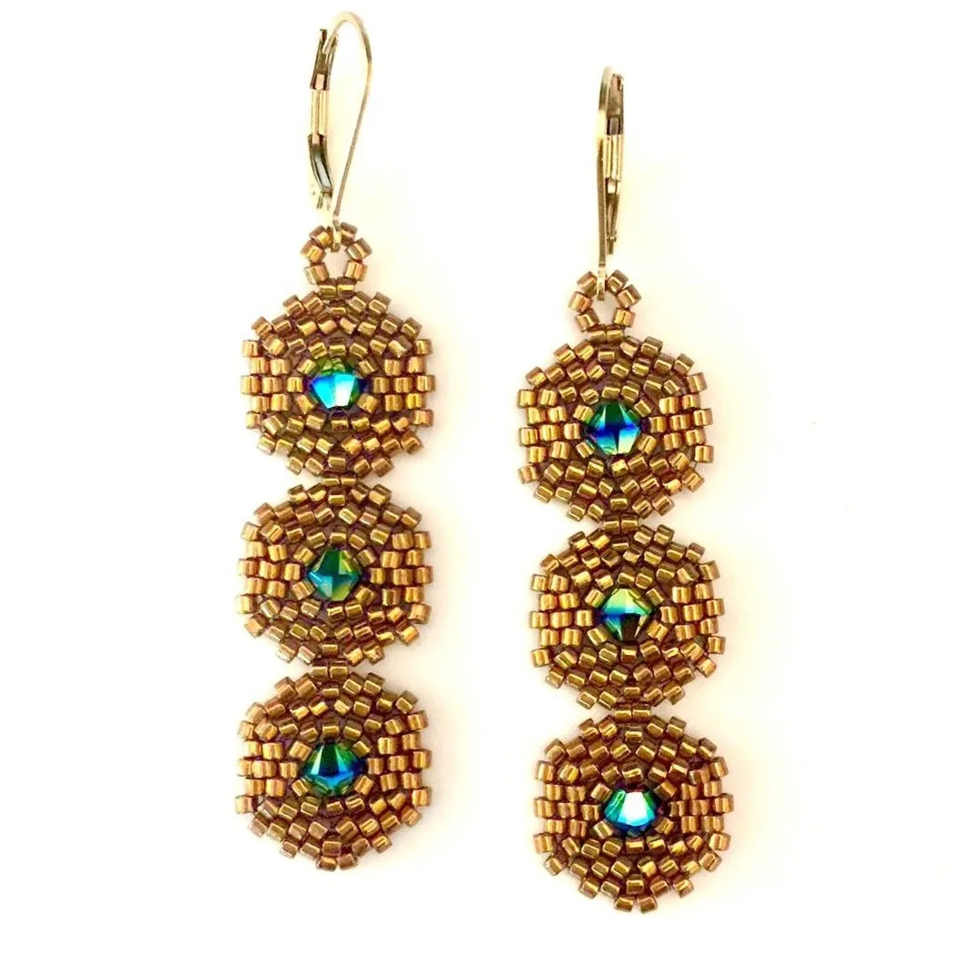 Hexagon 3 Drop Earrings