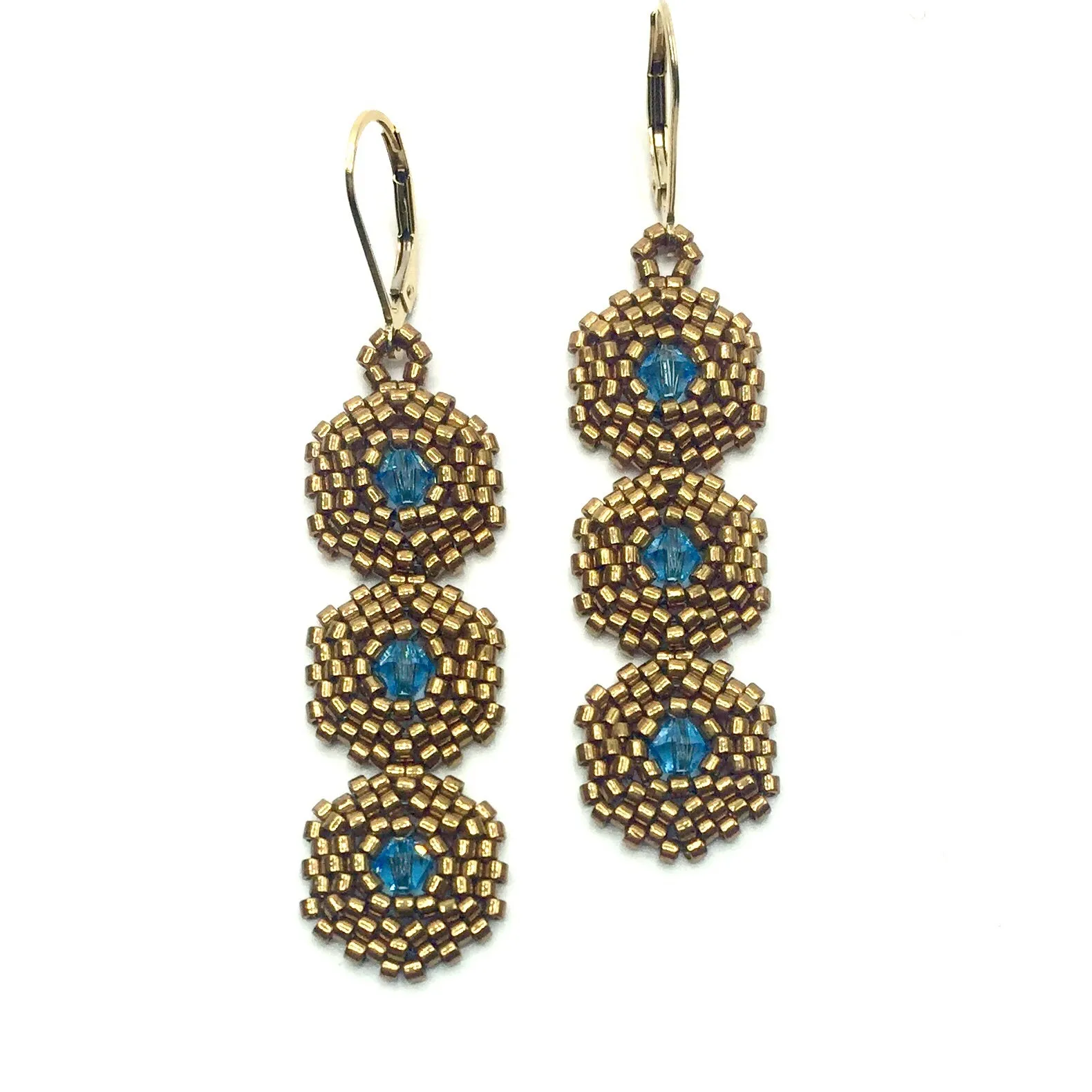 Hexagon 3 Drop Earrings