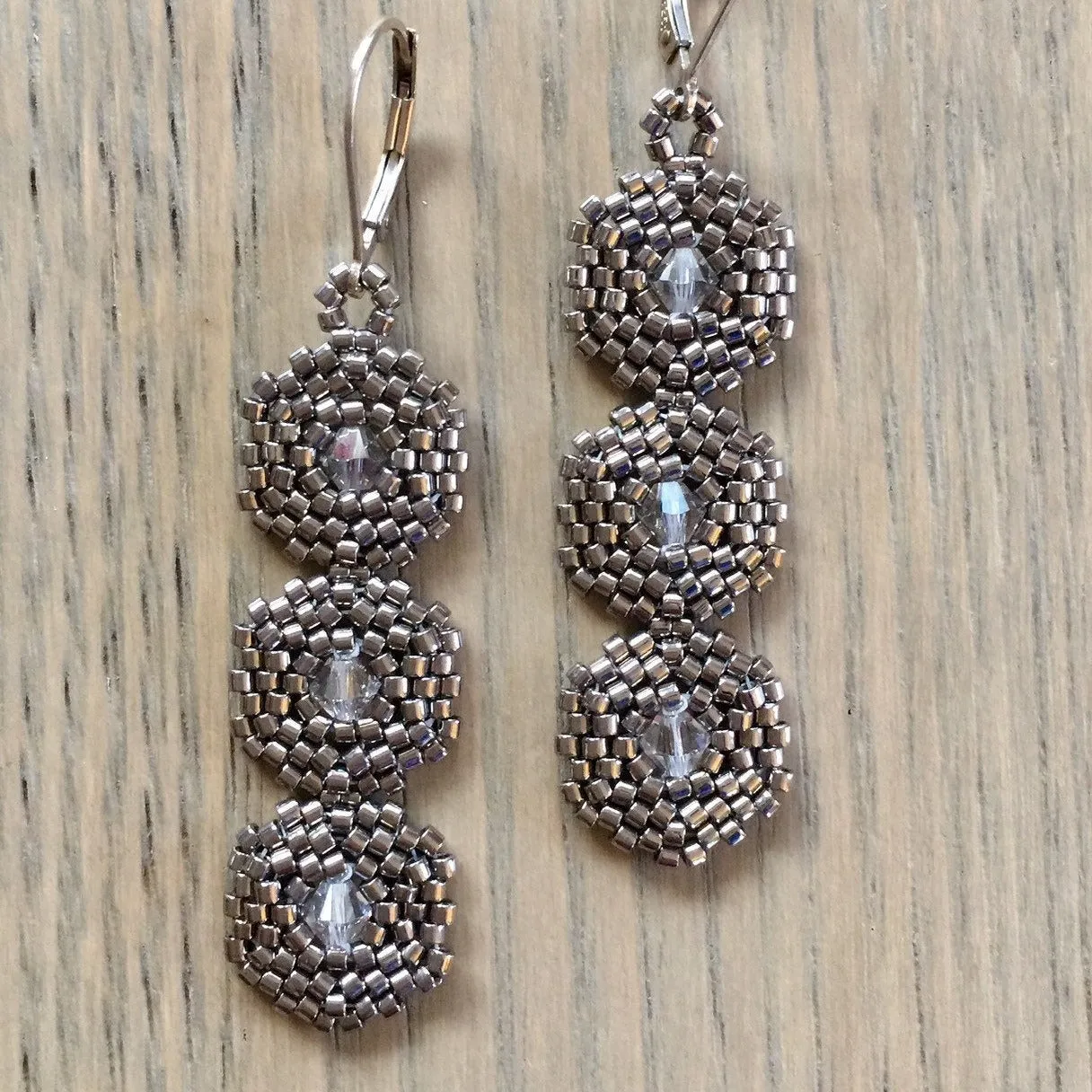 Hexagon 3 Drop Earrings