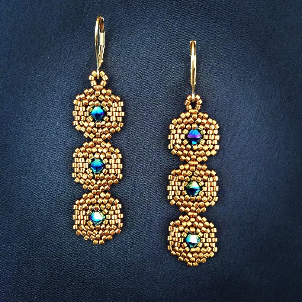 Hexagon 3 Drop Earrings