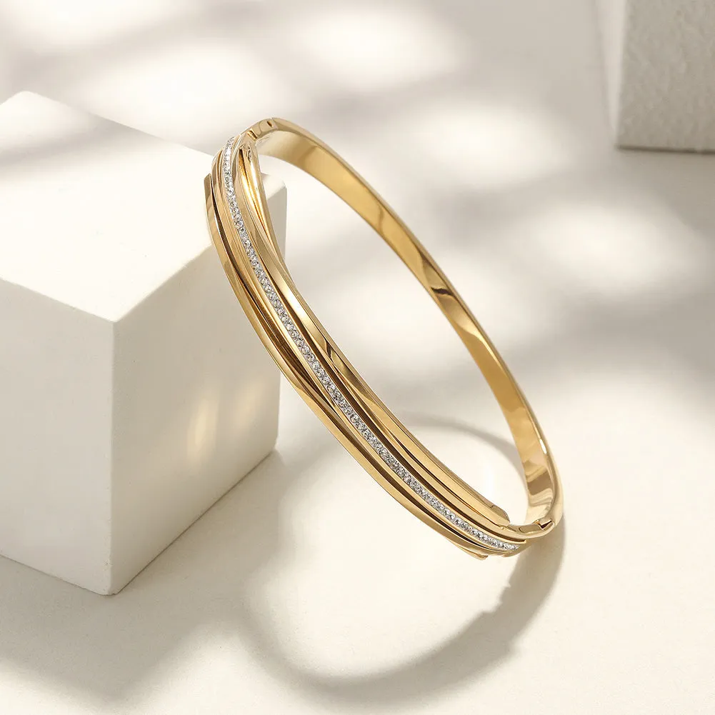Intertwined CZ Bangle
