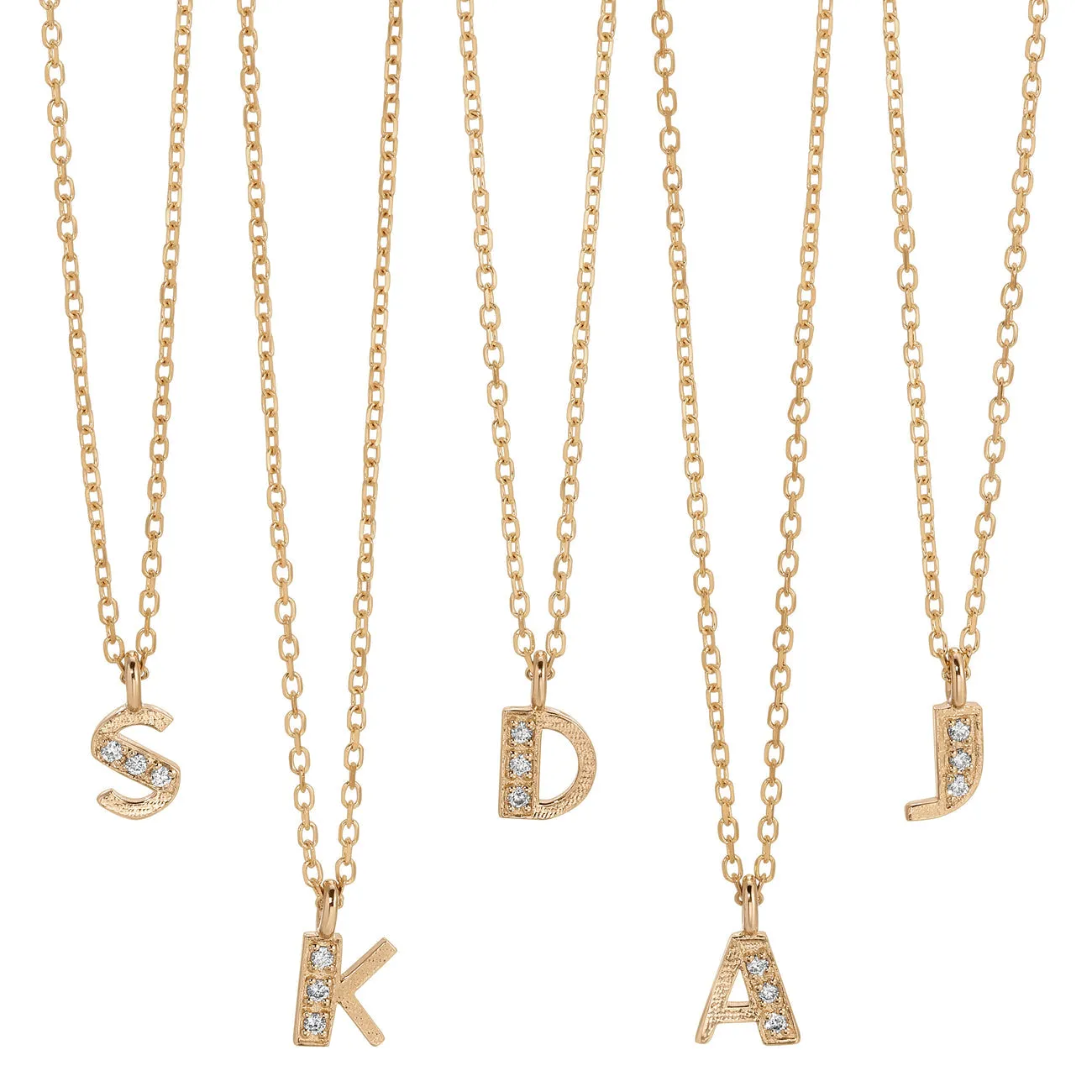 Jennie Kwon Designs Diamond Art Deco Letter Necklace 16"